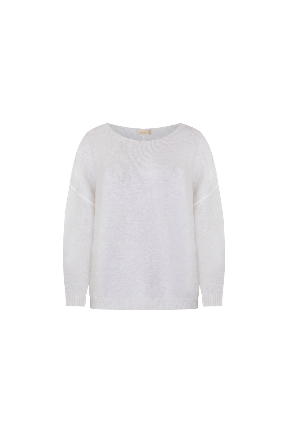 Gebreide witte trui met ronde hals